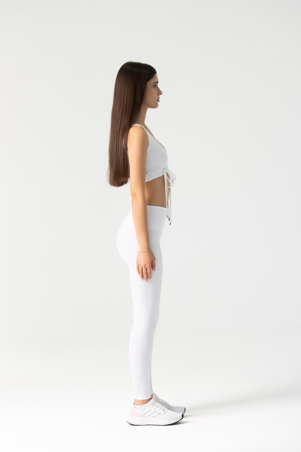 Amiel Slim Leggings Set in White