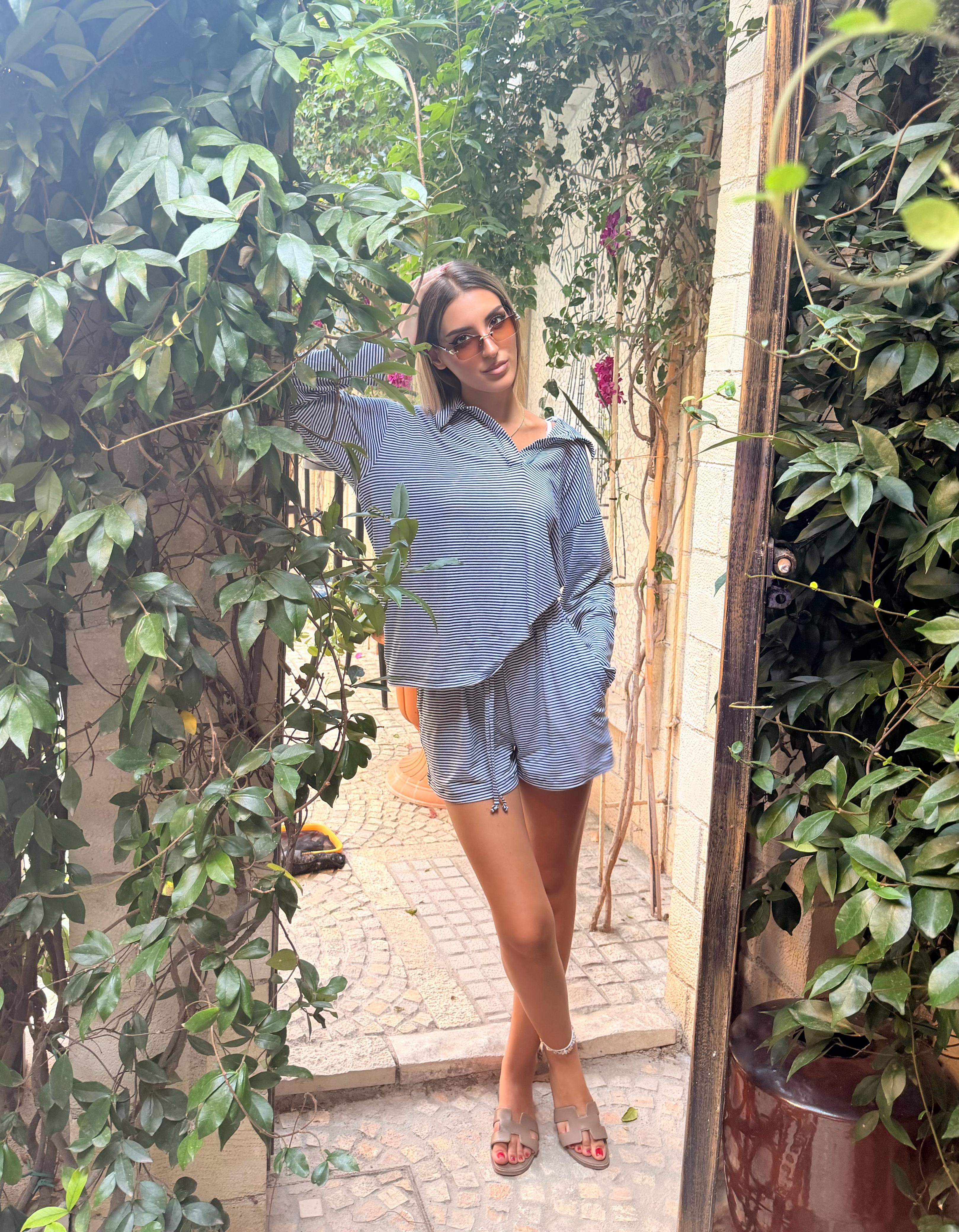 Valda Set in Striped Cotton!