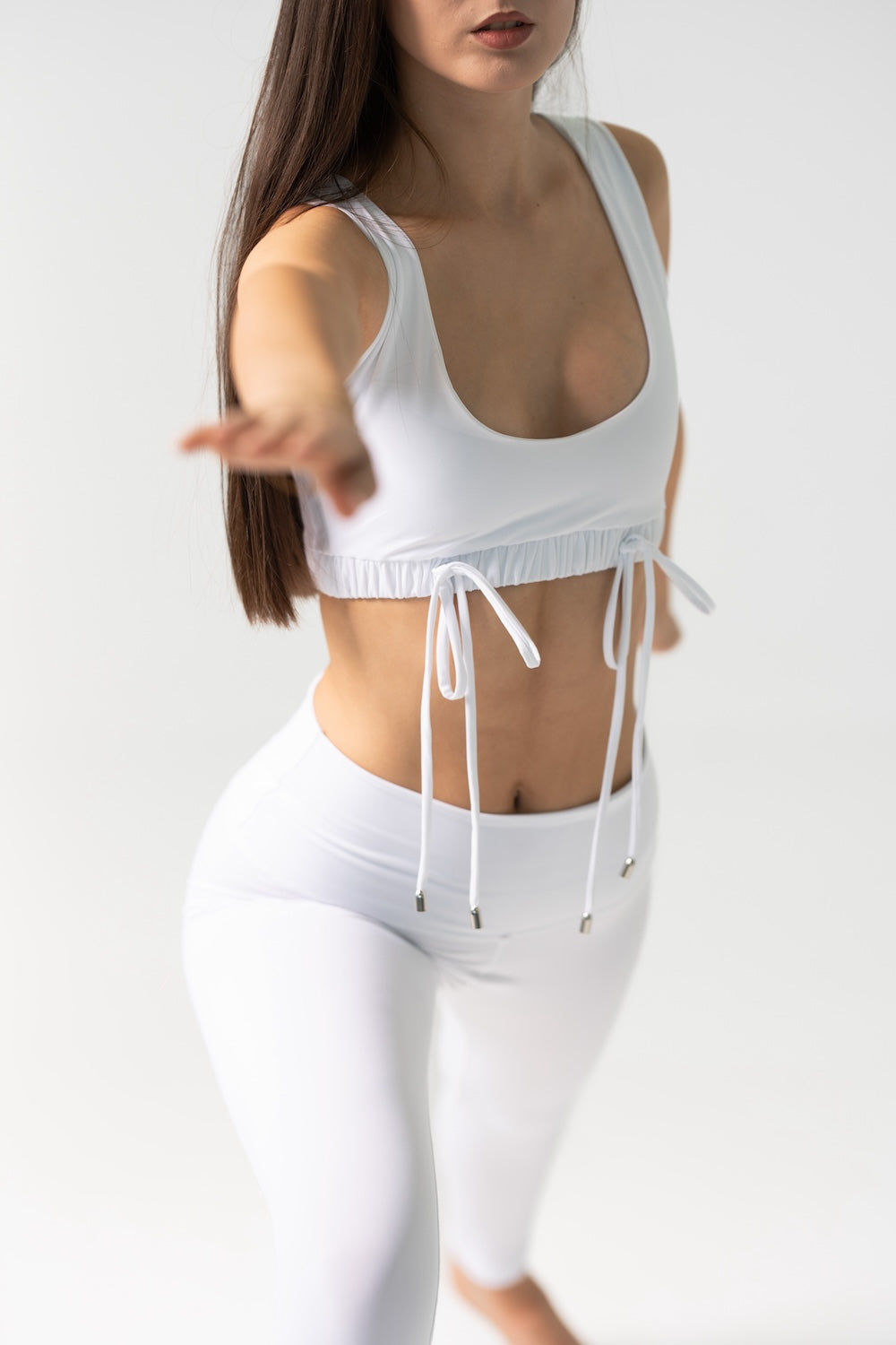 Amiel Slim Leggings Set in White
