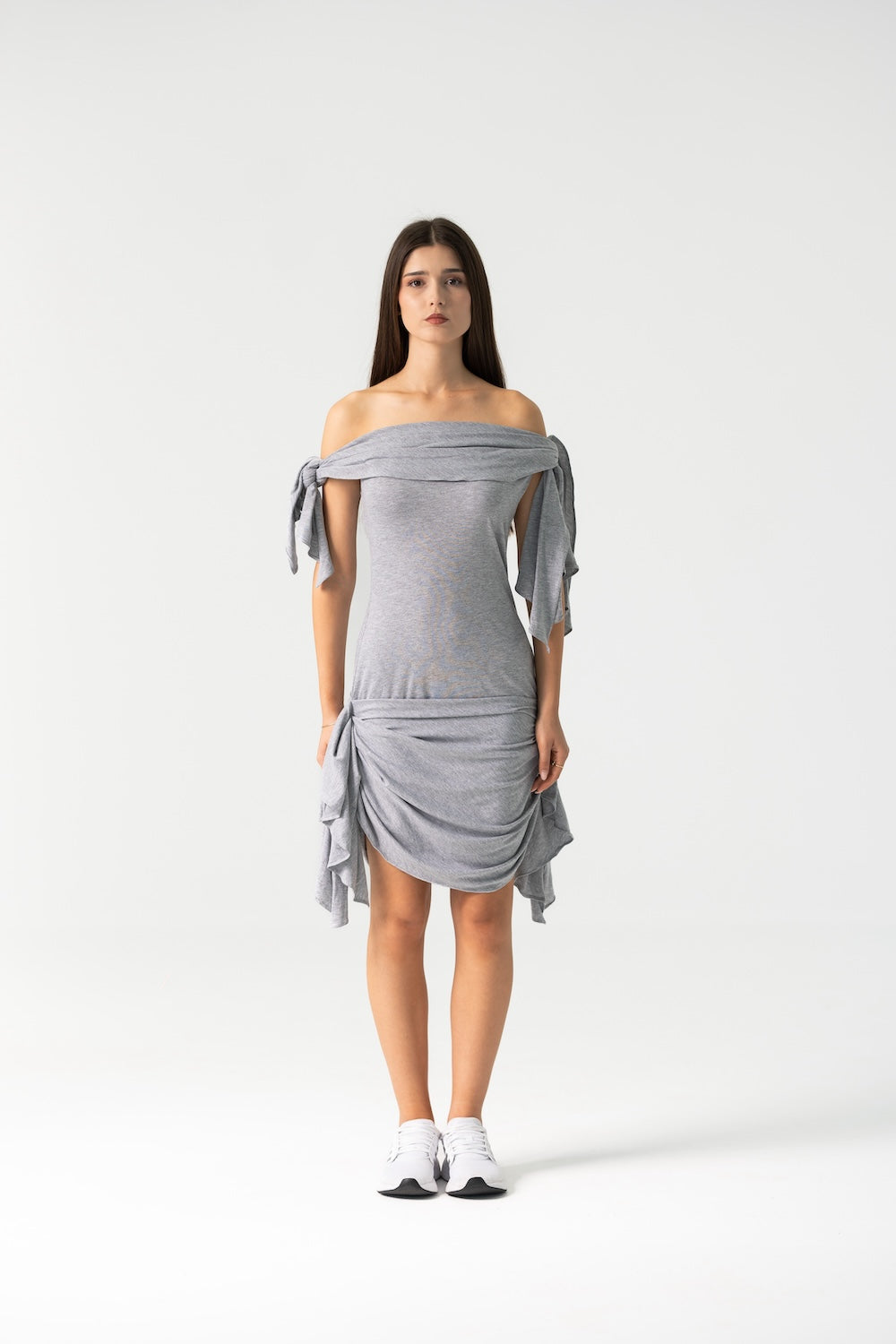 Chloe Dress in Grey Cotton