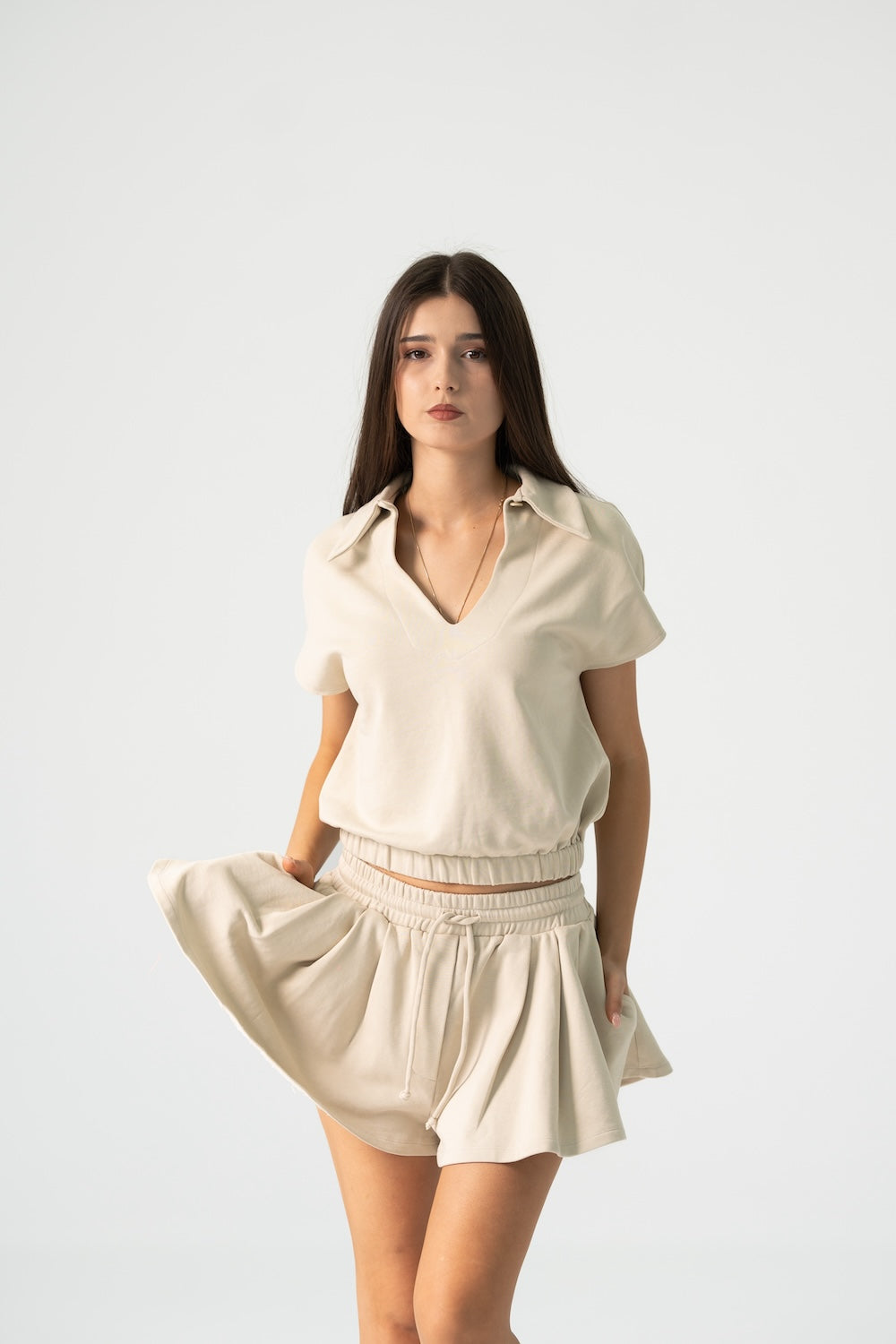 Dax Tennis Set with Skort Beige