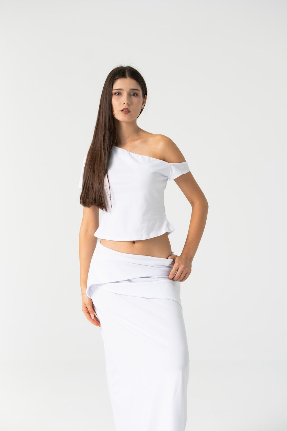 Nia Skirt Set in White
