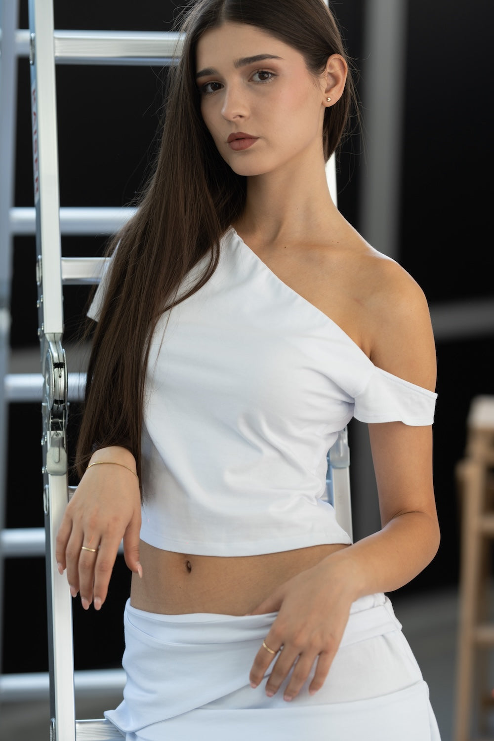 Nia Skirt Set in White