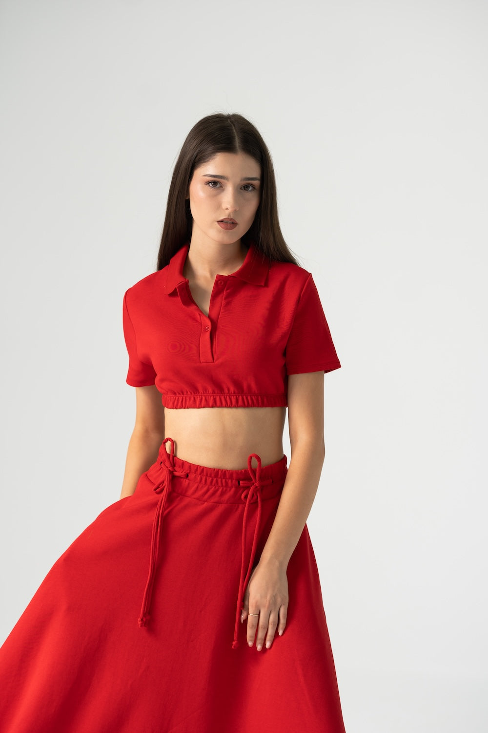 Runa Red Skirt Set