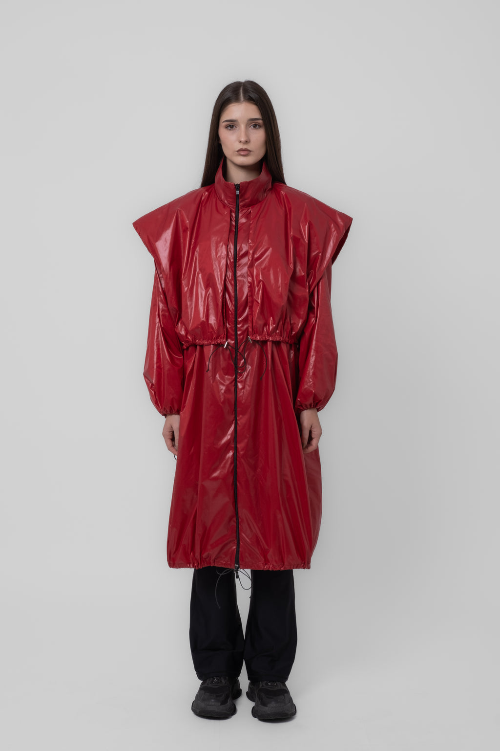 Ara Parachute Red Rain Coat
