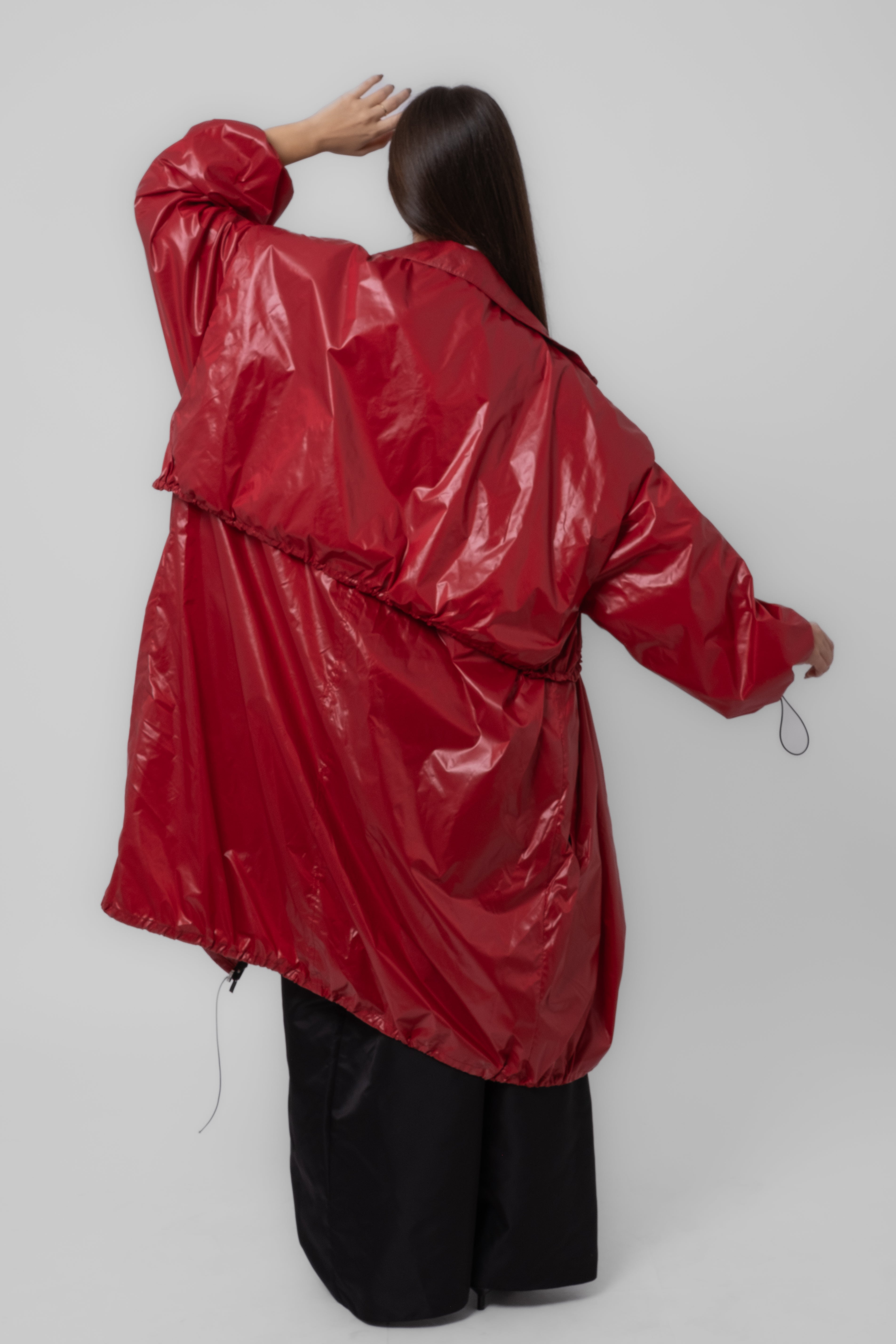 Ara Parachute Red Rain Coat