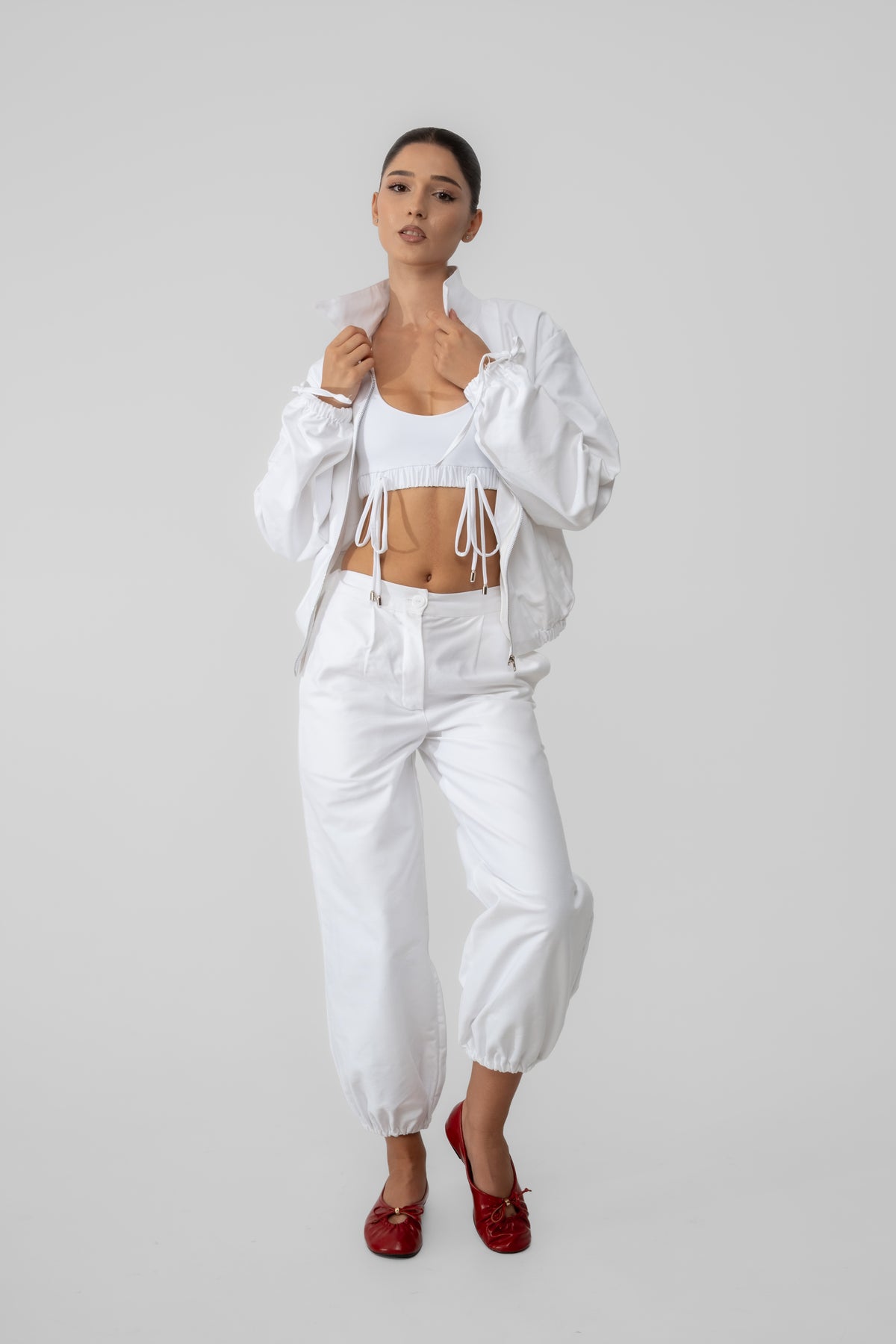 Nux White Jacket Set