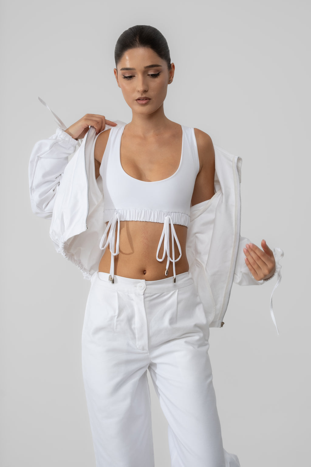 Nux White Jacket Set