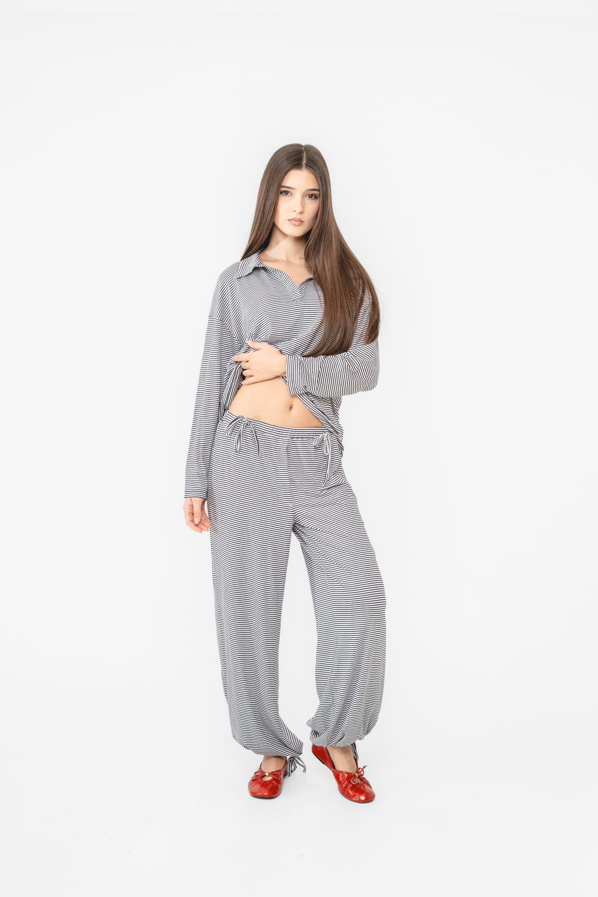 Amani Set in Striped Cotton