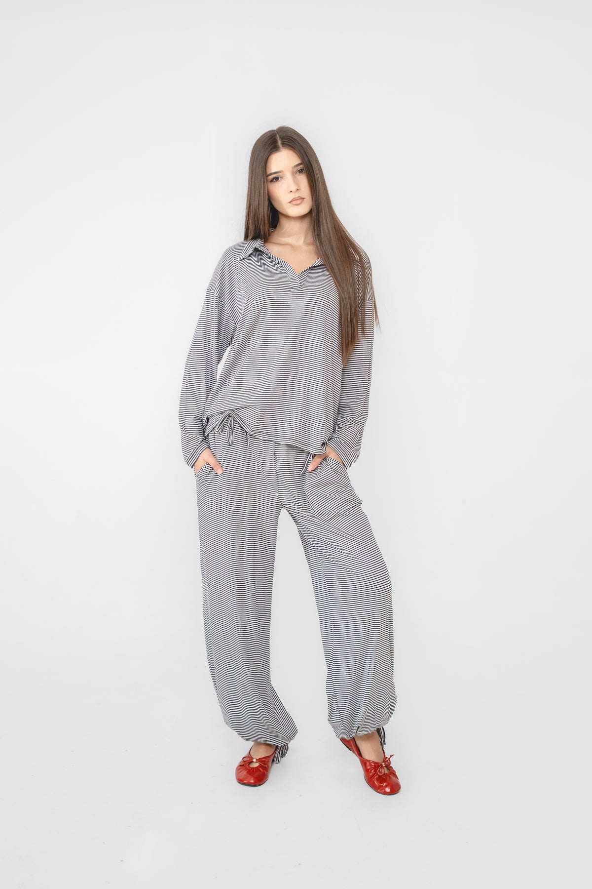 Amani Set in Striped Cotton